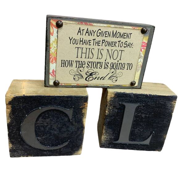 Handmade Wood Letter Block C L This Is Not How The Story Will End Magnet Plaque - Picture 1 of 3